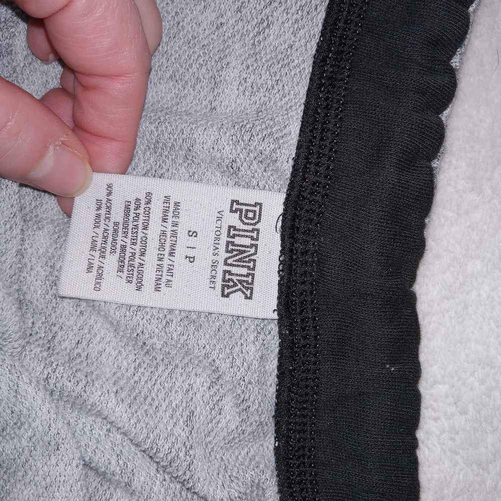 VINTAGE Victoria’s Secret PINK Sweatpants Womens S Flare Gray Embroidered Y2K - Picture 7 of 11